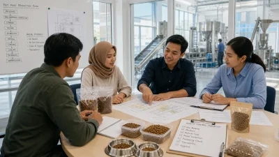 Indonesian operations team discussing halal-friendly pet food factory planning